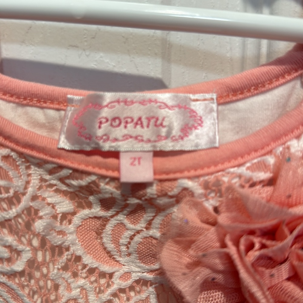 Popatu Toddler 2T Peachy Pink Sparkle Dress - Picture 4 of 4